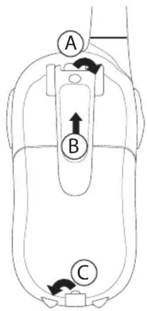 Esscom Twintalker 9310 - Anbringen/Entfernen des Gurtelhalters - 1