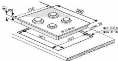 LADEN PGV 300NB - DIMENSIONS ET DISTANCES À OBSERVER (mm) - 1