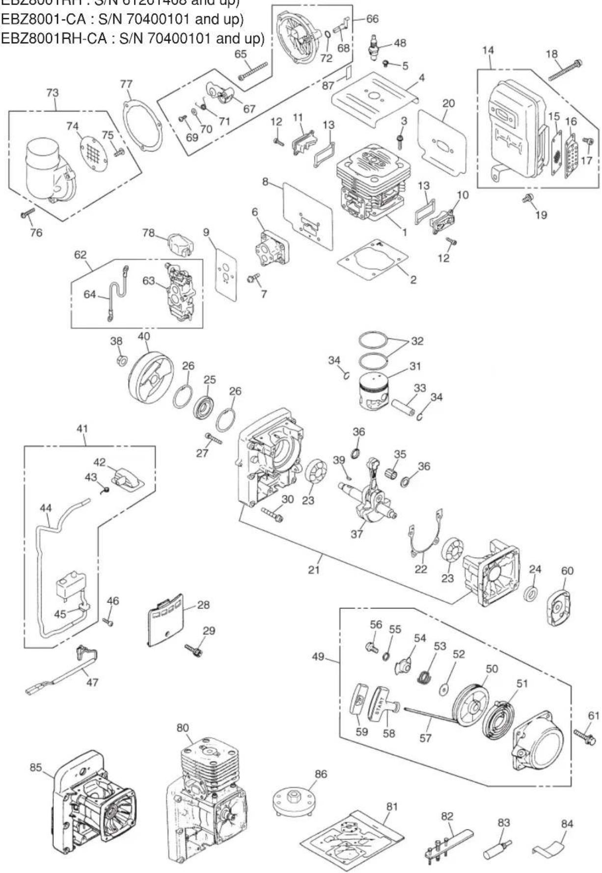 RedMax EBX8001CA - EBZ8001/EBZ8001RH/EBZ8001-CA/EBZ8001RH-CA - 1