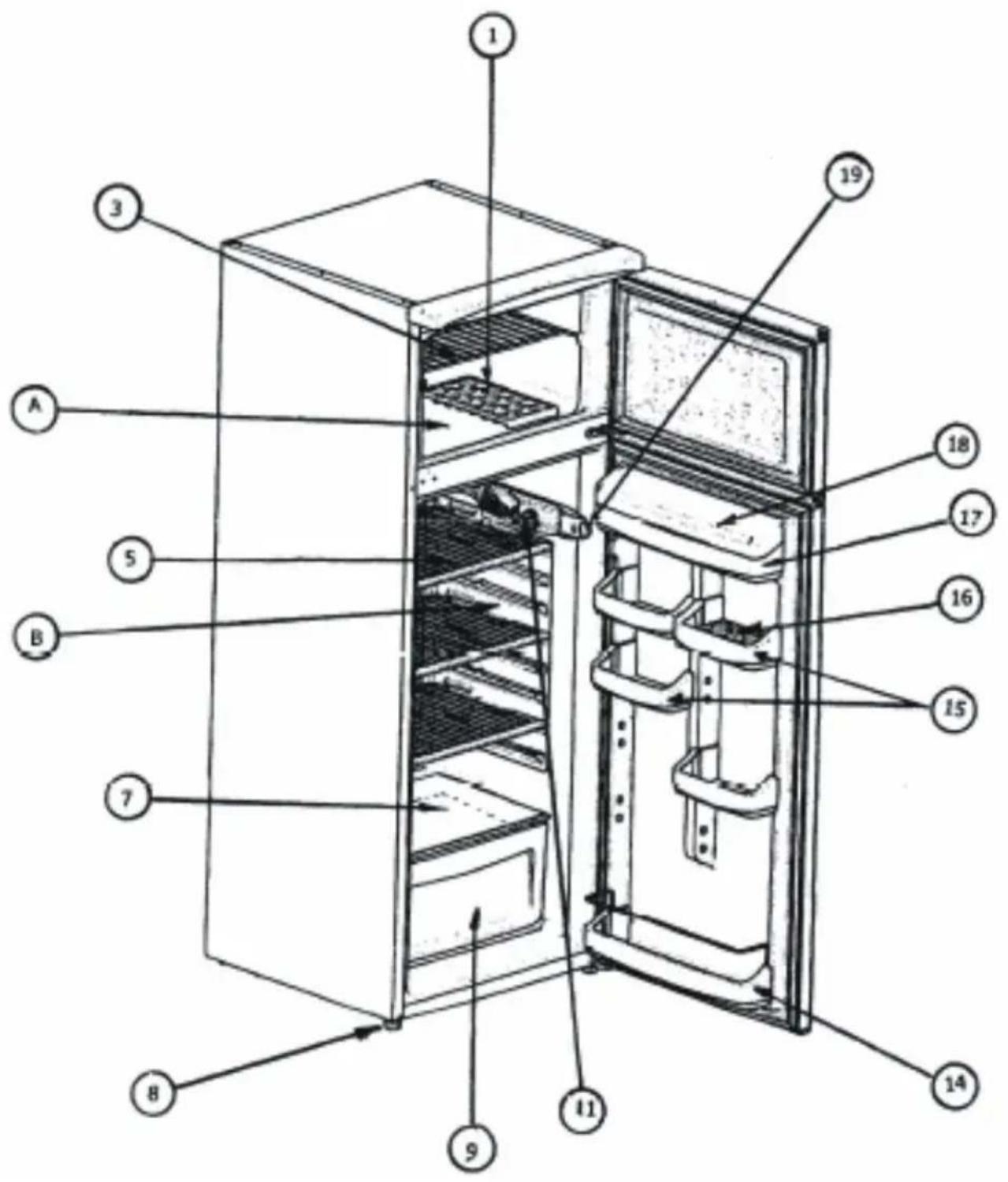 Clayton CL2235AJC - LISTE DES ACCESSOIRES ET DES COMPARTIMENTS DU REFRIGERATEUR - 1