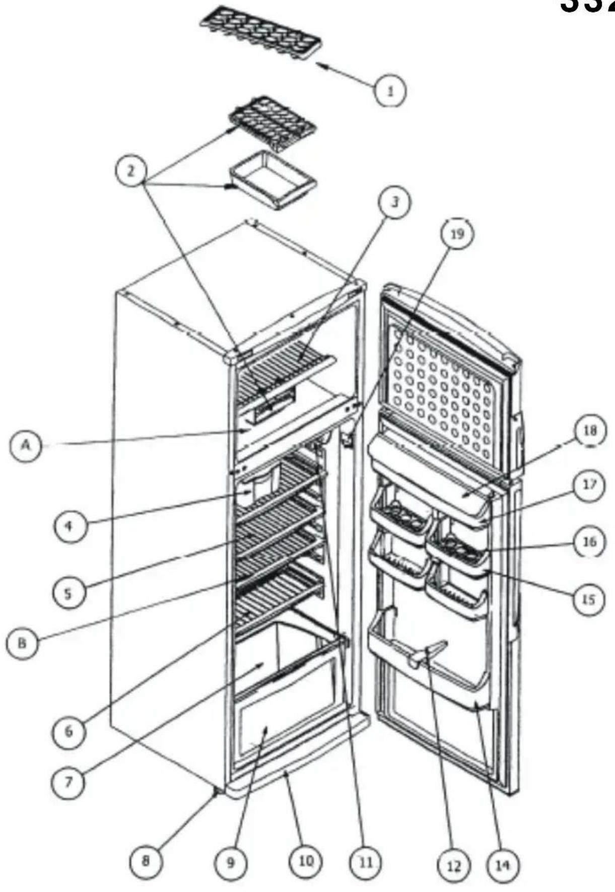 Clayton CL2235AJC - LISTE DES ACCESSOIRES ET DES COMPARTIMENTS DU REFRIGERATEUR - 2