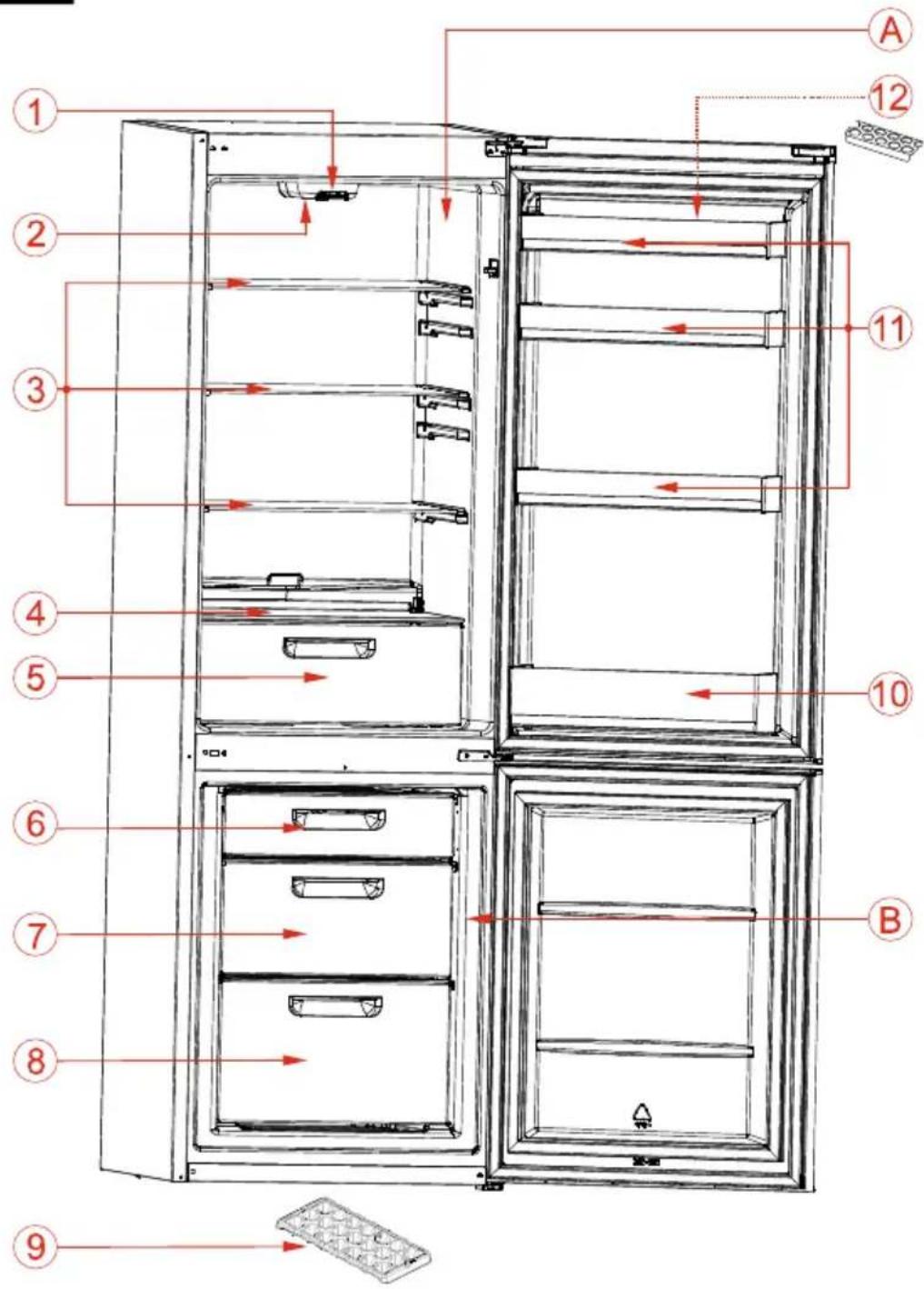 Clayton CLC312T14 - ELEMENTS ET COMPARTMENTS DE L'APPAREIL - 1