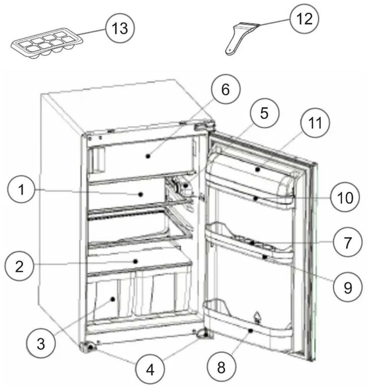 EDSON E1400+ - ELEMENTS ET COMPARTIMENTS DE L'APPAREIL - 1