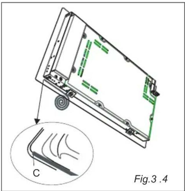 Fig.3 .7 Liquidation Passage de porte Espace prévu pour les connexions 60 mm