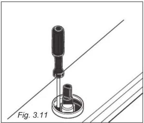 WESTLINE WPGOG2N - La vis de réglage se trouve dans l'arbre de commande ou sur la surface supérieure du robinet, tout près de l'arbre de commande (Fig. 3.11): - 1