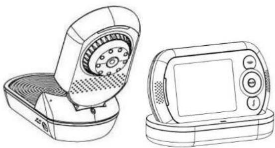 Rimax Baby Kangoo RB201 - 2.4GHz DIGITAL Monitor Sem Fios A/V LCD a Cores de 3,5" - 1