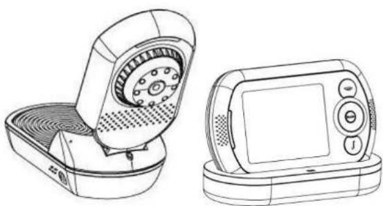Rimax Baby Kangoo RB201 - Système audio vidéo surveillance sans fil numérique portable 2.4GHz avec écran LCD couleur de 3.5" - 1