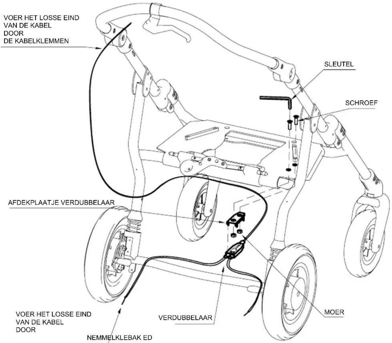 Life & Mobility NewBug - E - DE VERDUBBELAAR VAN DE REM VASTZETTEN - 1