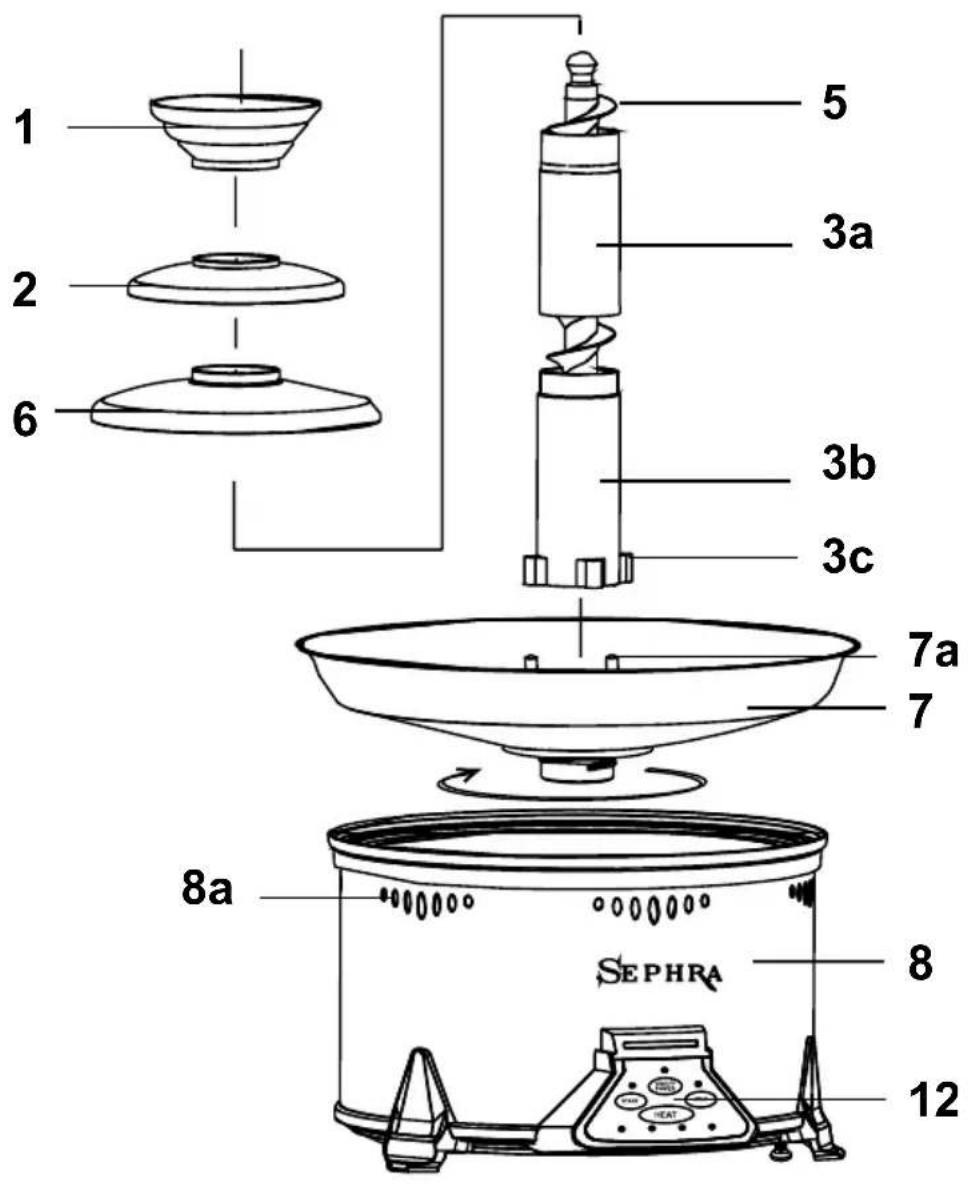 Sephra CF18M - COMPOSANTS DE LA FONTAINE DE FONDUE - MODELE "ELITE" - 1