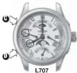 LONGINES L707 Retrograde Automatic - Correction de l'heure du second fuseau hora (aiguille 24 heures) - 3