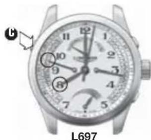 LONGINES L705 Chronograph Automatic - Correction de l'heure du second fuseau hora (aiguille 24 heures) - 1