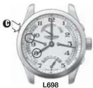 LONGINES L698 Retrograde Automatic - Correction de l'heure du second fuseau horaire (aiguille 24 heures) - 1