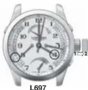 LONGINES L602 Automatic - Correction de l'heure du second fuseau hora (aiguille 24 heures) - 4