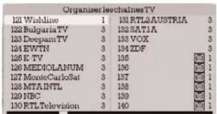 VISIONIC VNA 3401 - Organisation des chaînes - 5