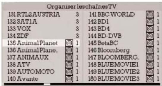 VISIONIC VNA 3401 - Organisation des chaînes - 11