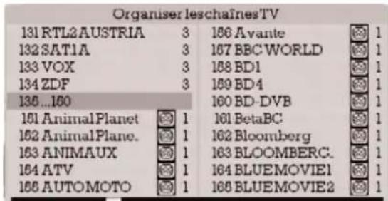 VISIONIC VNA 3401 - Organisation des chaînes - 7