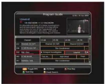Octagon HD Noblence SF 1028P - - Enregistrement effectué par le programme au moyen d'EPG : - 3