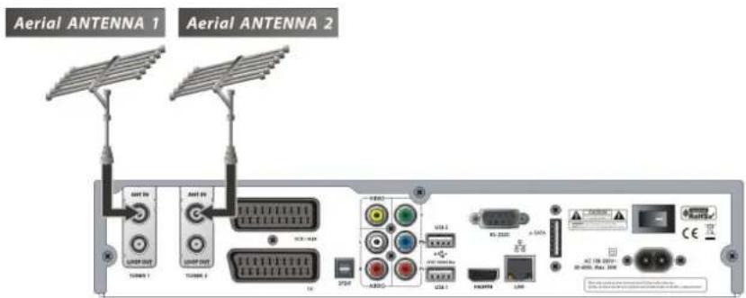 Octagon HD Noblence SF 1028P - DVB-T (T2) + T (T2) (Terrestre + Terrestre) Tuner - 2