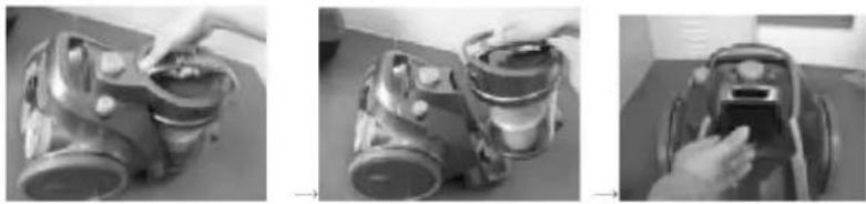 EXCELINE DLS3 - Retirer pré-filtre du moteur: - 1