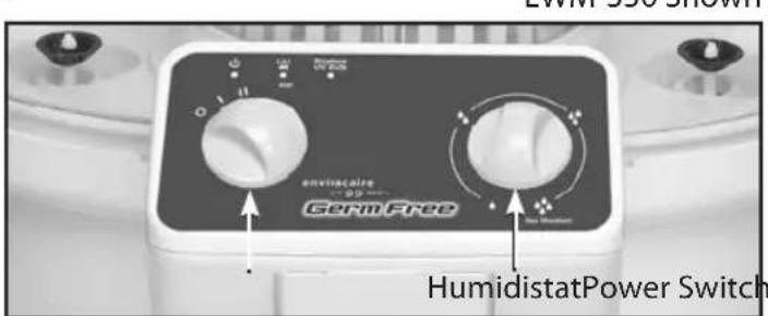 Enviracaire EWM350 - CONTROL PANEL POWER SWITCH LO (1) AND HI (11) POSITIONS - 1