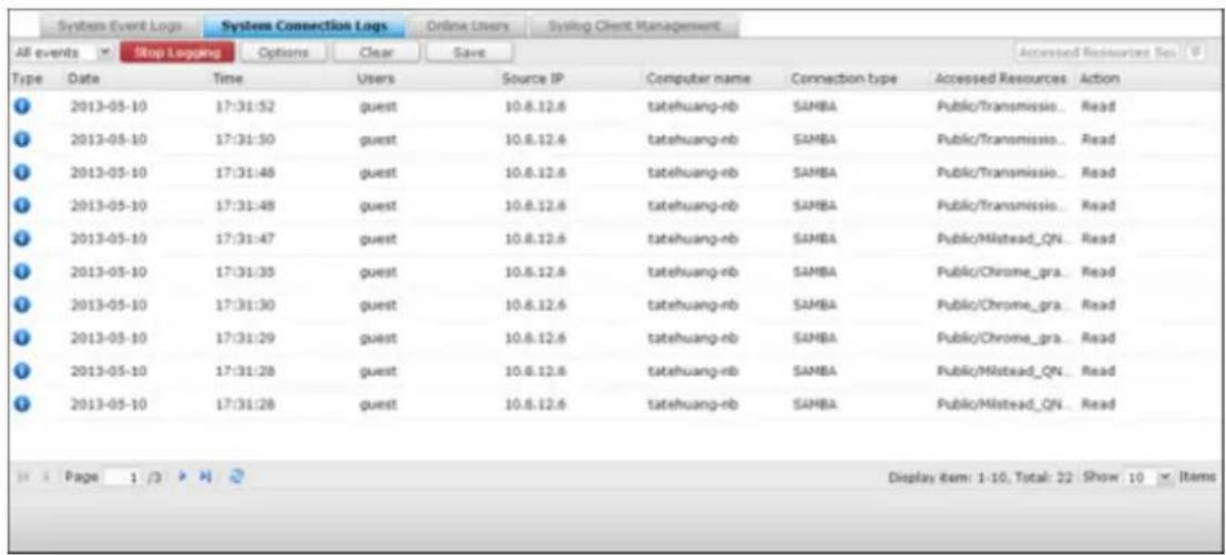 QNAP VS8124URP PRO+ - Journaux du système - 4