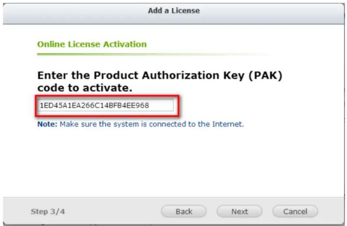 QNAP VS8124URP PRO+ - Activation delicence - 2