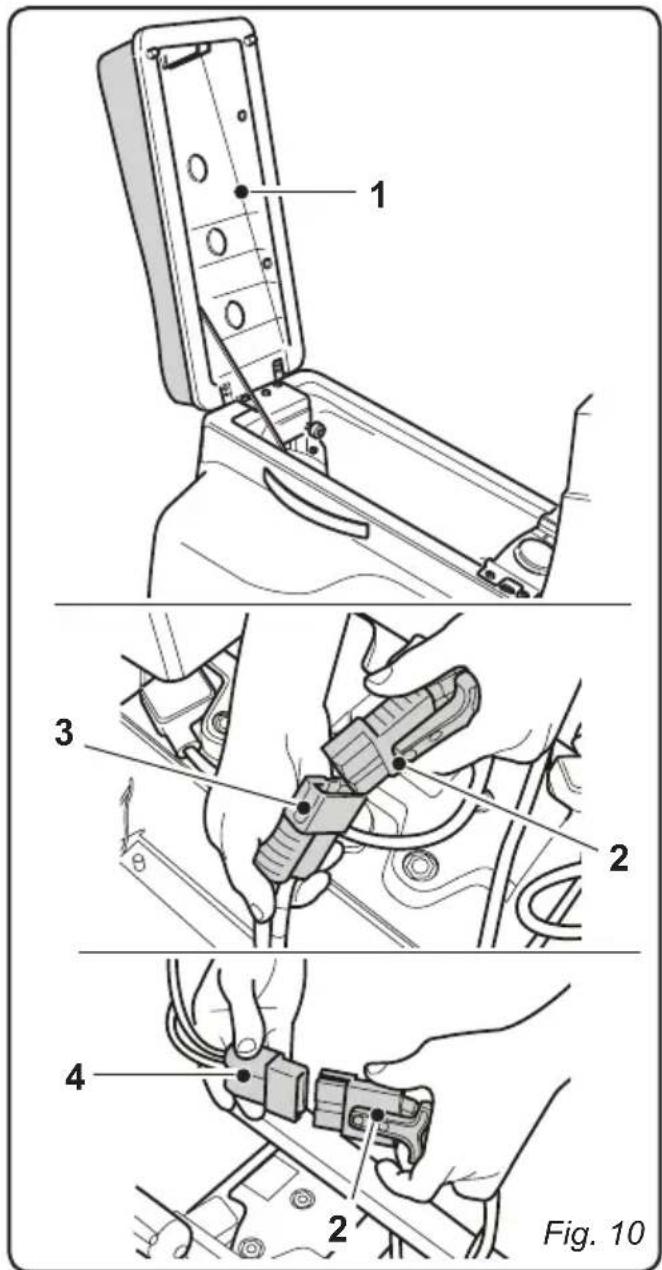 Ghibli S4 Explorer - 4.1.b - Charging the battery with an external battery charger (Fig. 10) - 1