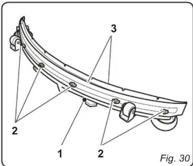 Ghibli S4 Explorer - 11.1.h - Adjusting the pressure of the squeezegee (Fig. 31) - 2