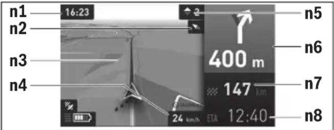 BOSCH Nyon - Driftstilstand „Kort og navigation“ - 1