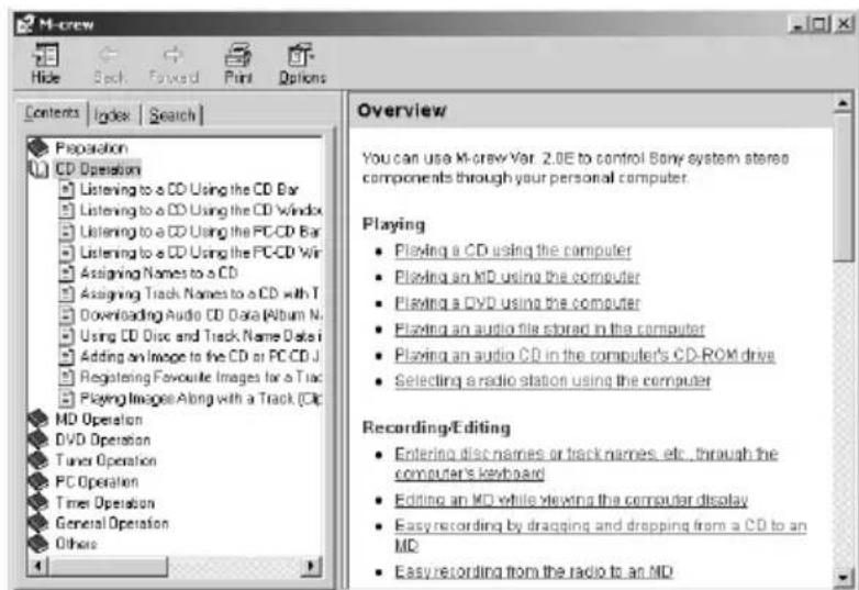 SONY MDSPC3 - Opening the Help table of contents - 2