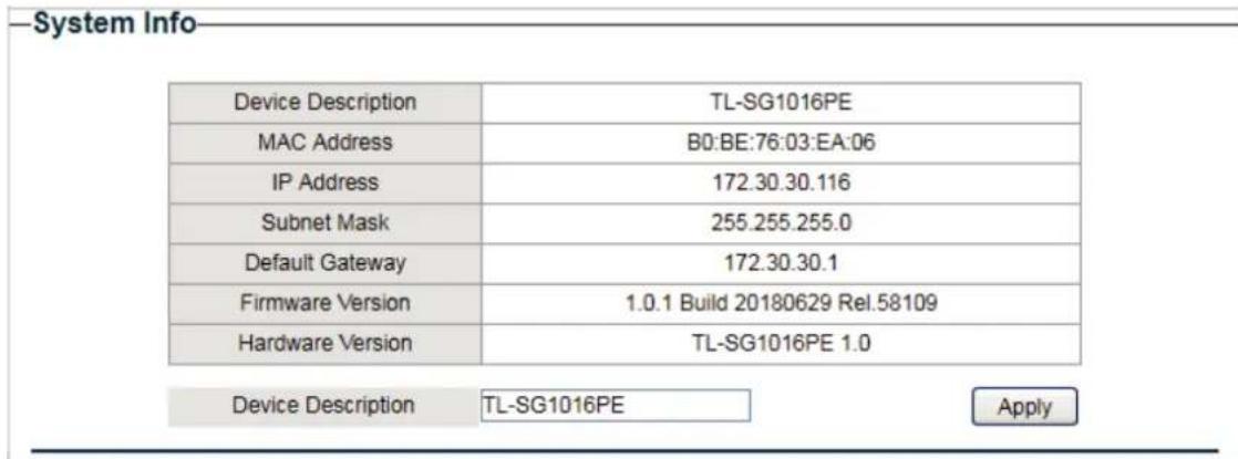 TP-LINK TLSG1016DE - 2.2Spectifiquement de la description de l'appareil - 1