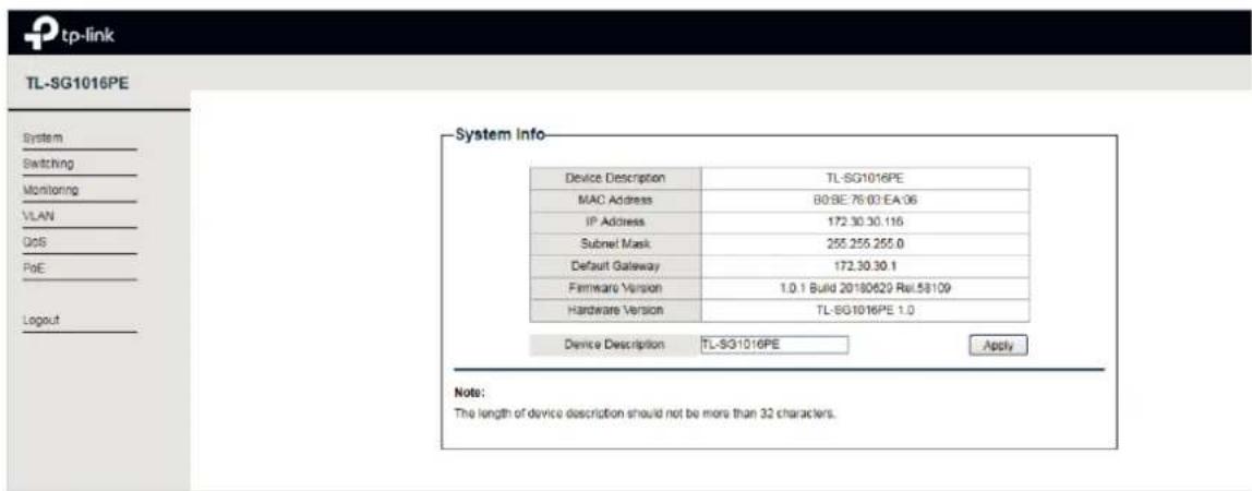 TP-LINK TLSG1016DE - Note : - 1