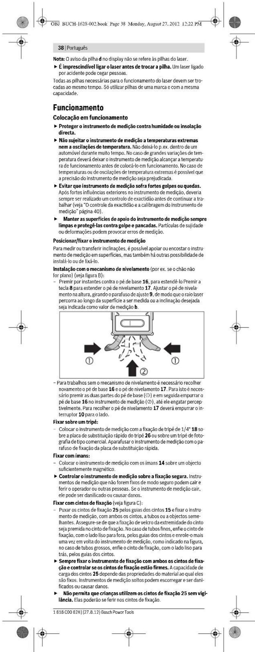BOSCH GIM 60L - Colocar/trocar a pilha para a medicacao de inclinação - 4