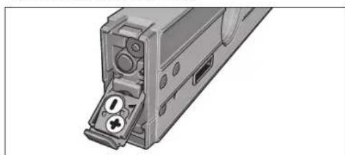BOSCH GIM 60L - Inserción/cambio de la pila para el láser - 1