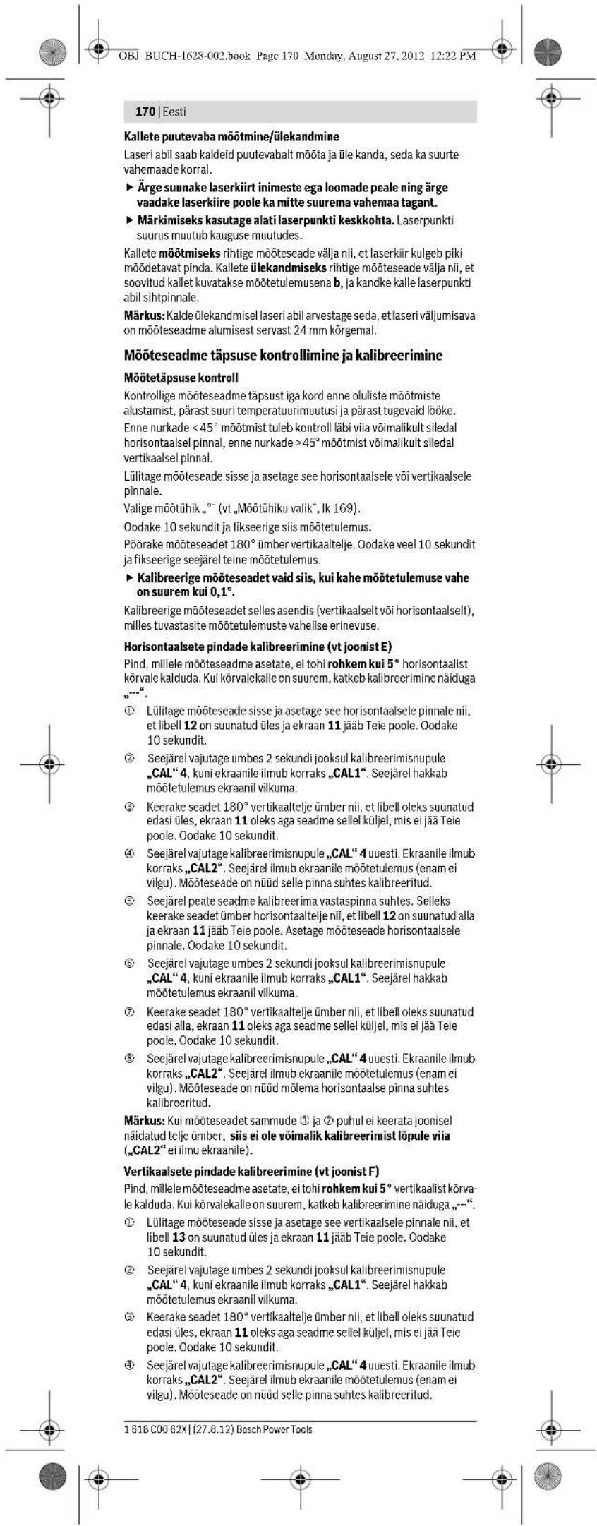 BOSCH GIM 60L - Kalde moötmise reziimi ja ekraani sisse-/valjalulitamine - 3