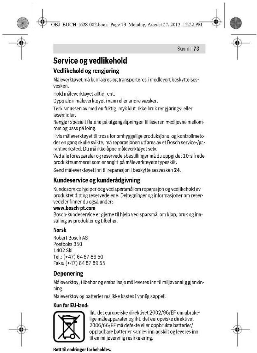 BOSCH GIM 60L - Kalibrering av lodddrette flater (se bilde F) - 6
