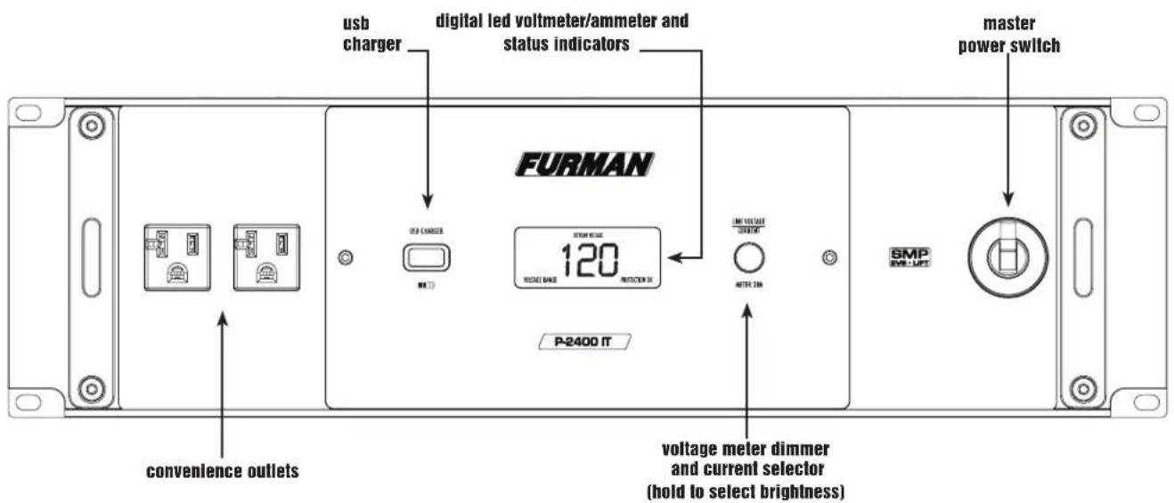 Furman P2400 IT - P-2400 IT FRONT PANEL - 1
