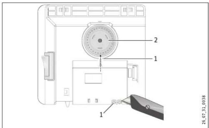 STIEBEL ELTRON CNS 250 F - Vymezení poloh regulátoru teploty - 1