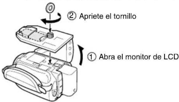 JVC WRMG200 - ③ Conecte la base a la parte inferior de la cámara. - 1