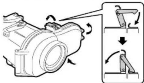 JVC WRMG200 - ④ Chiudere la custodia subacquea vuota (senza la Media camera all'interno). - 1