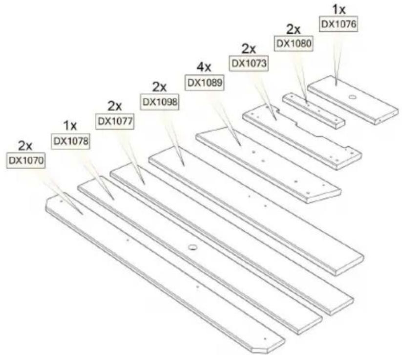 EXIT Aksent Sand Water Picnic table L Deluxe - Parts list / Teileliste / Onderdelen / Listes des pieces - 3
