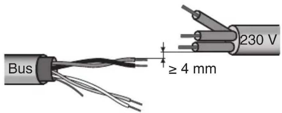 Gewiss GW14796 - Minimaler Abstand Bus - Stromleitung - 1