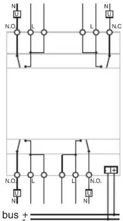 Gewiss GW90835 - Attutatore 4 canali 10 A Easy - da guida DIN - 4