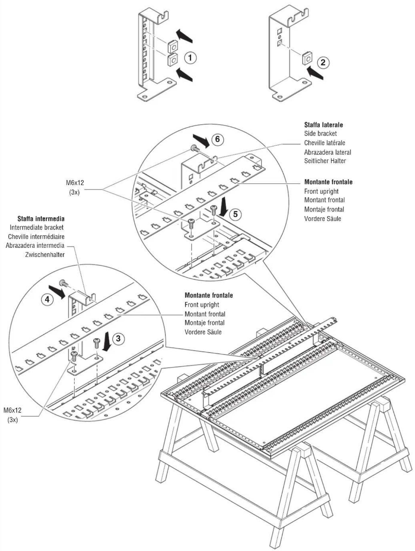 Gewiss GW45449 - MONTAGGIO SEPARATORE VERICALE VANO CAVI INTERNO: GW 45 444 - GW 45 445 - 1