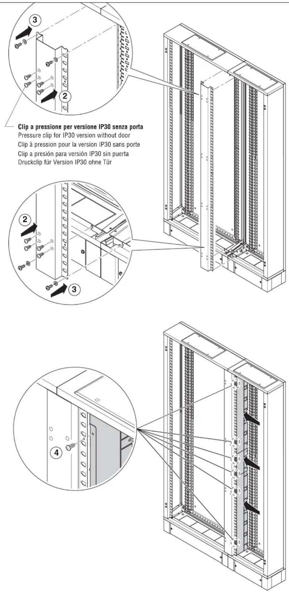Gewiss GW45467 - MONTAGGIO SEPARATORE VERTICALE VANO CAVI INTERNO: GW 45 447 - GW 45 448 - GW 45 449 - 7