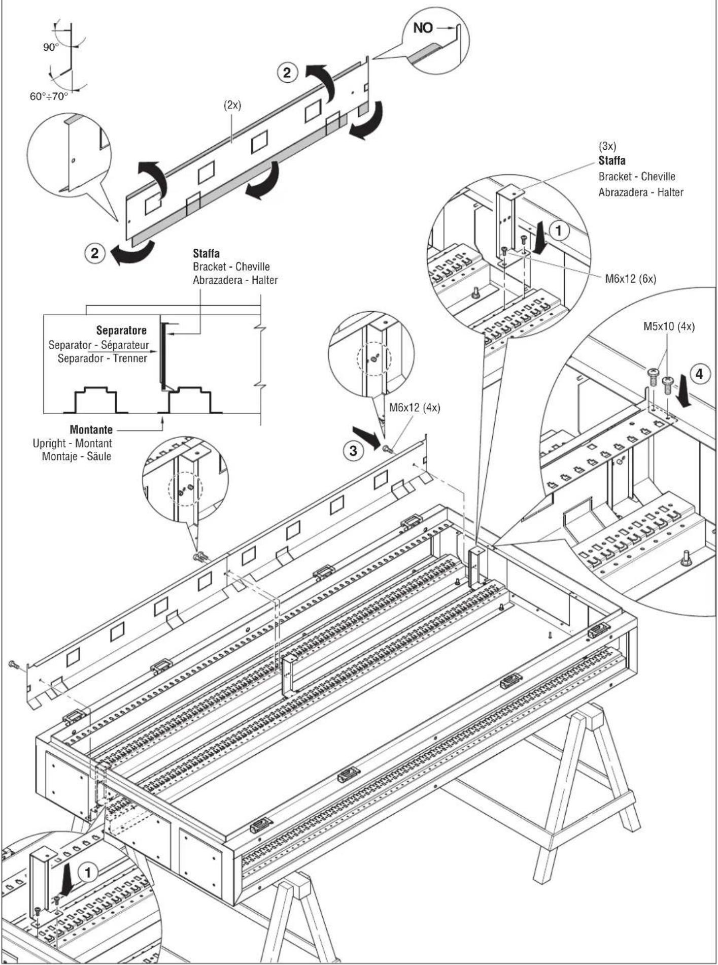 Gewiss GW45478 - MONTAGGIO SEPARATORE VERTICAL VANO CAVI INTERNO: GW 45 477 - GW 45 478 - GW 45 479 - 1