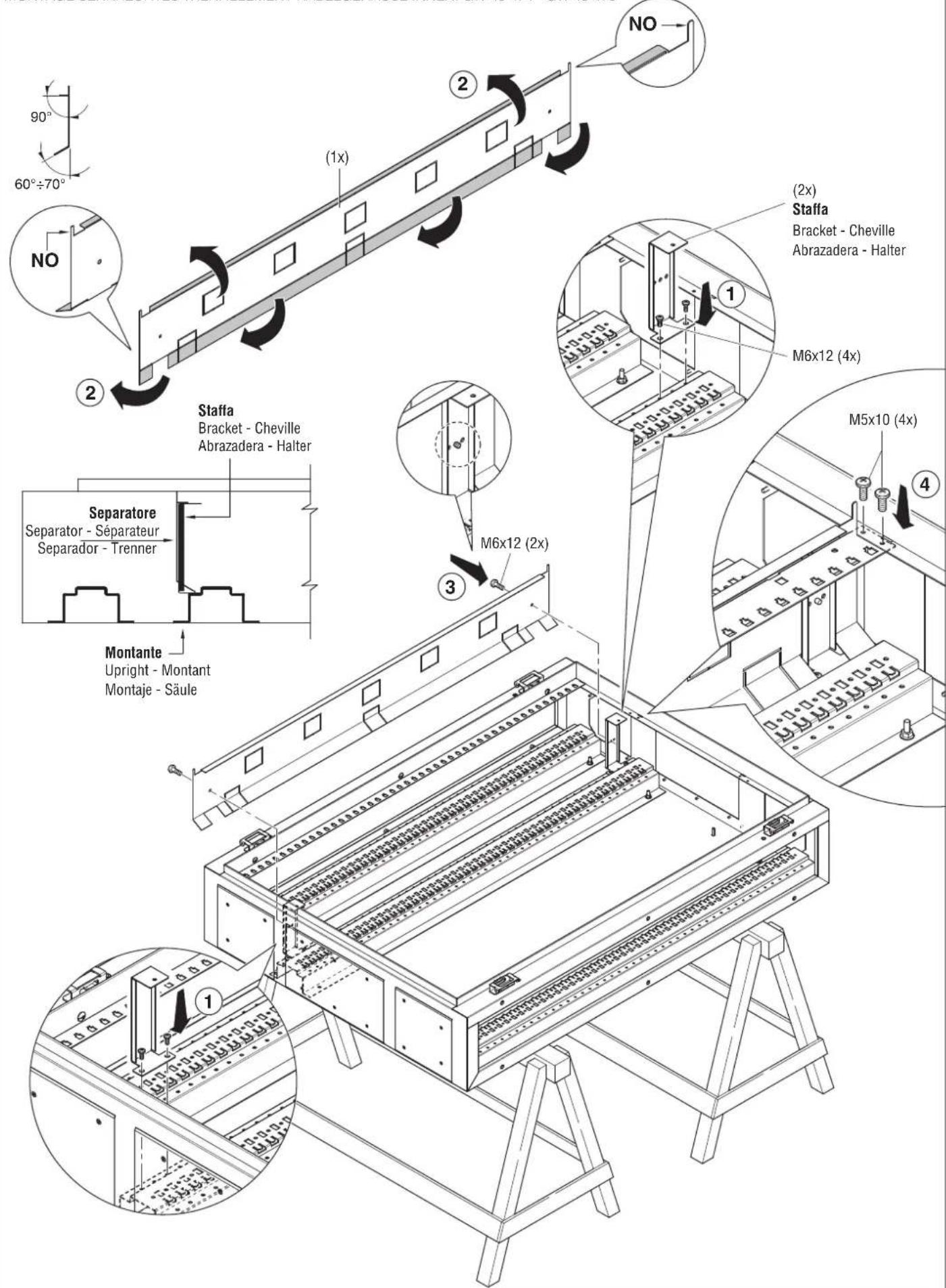 Gewiss GW45478 - MONTAGGIO SEPARATORE VERTICAL VANO CAVI INTERNO: GW 45 474 - GW 45 475 - 1