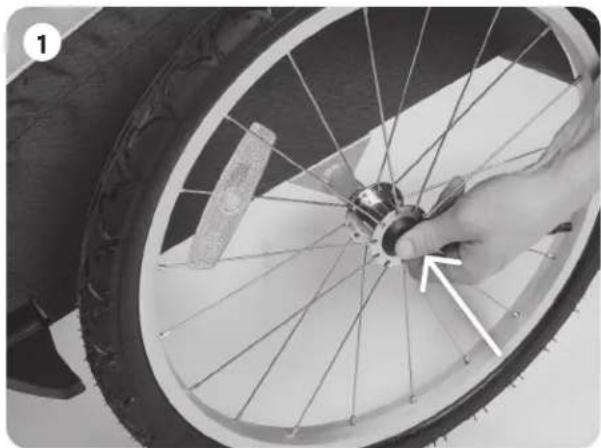 THULE Cadence Bicycle Trailer - INSTALLING THE WHEELS - 1