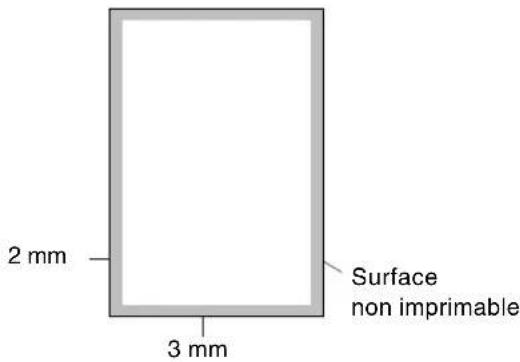 2 mm 3 mm Surface non imprimable