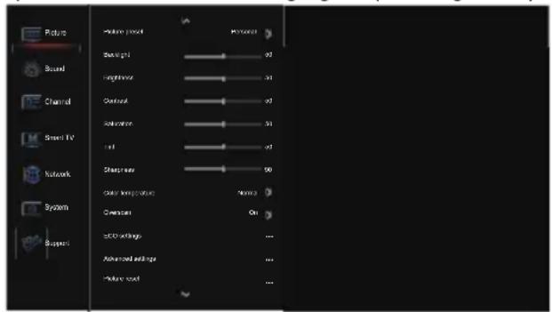 THOMSON 32HB5426 - Utilisation des menus TV - 1